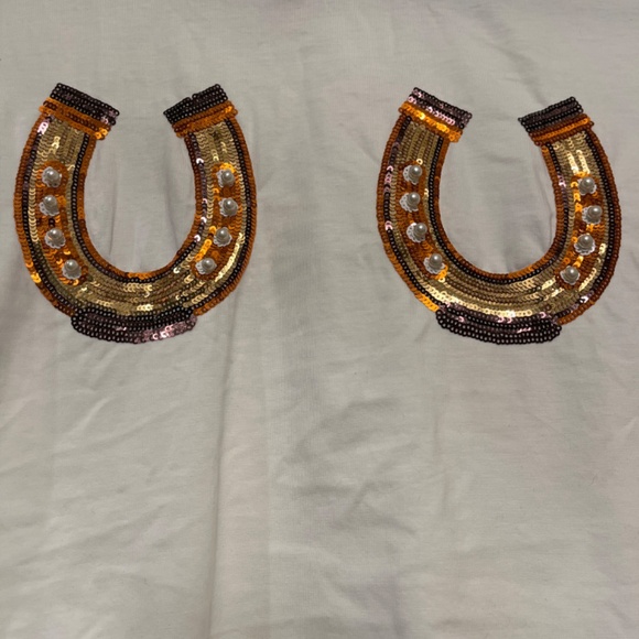 Queen of Sparkles Horse Shoes Frill Tee - Picture 2 of 2